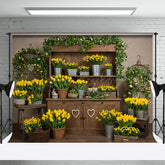 Lofaris Sweet Tulip Cabinet Wooded Yellow Indoor Backdrop